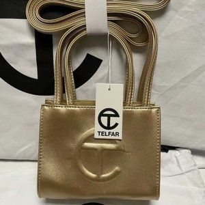 Telfar Small Golden Shopping Bag